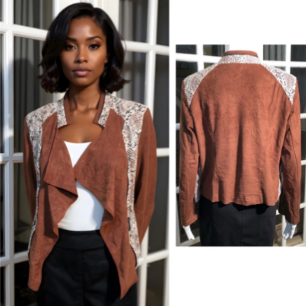 Alberto Makali open front faux suede/snake jackets - Picture 10 of 10
